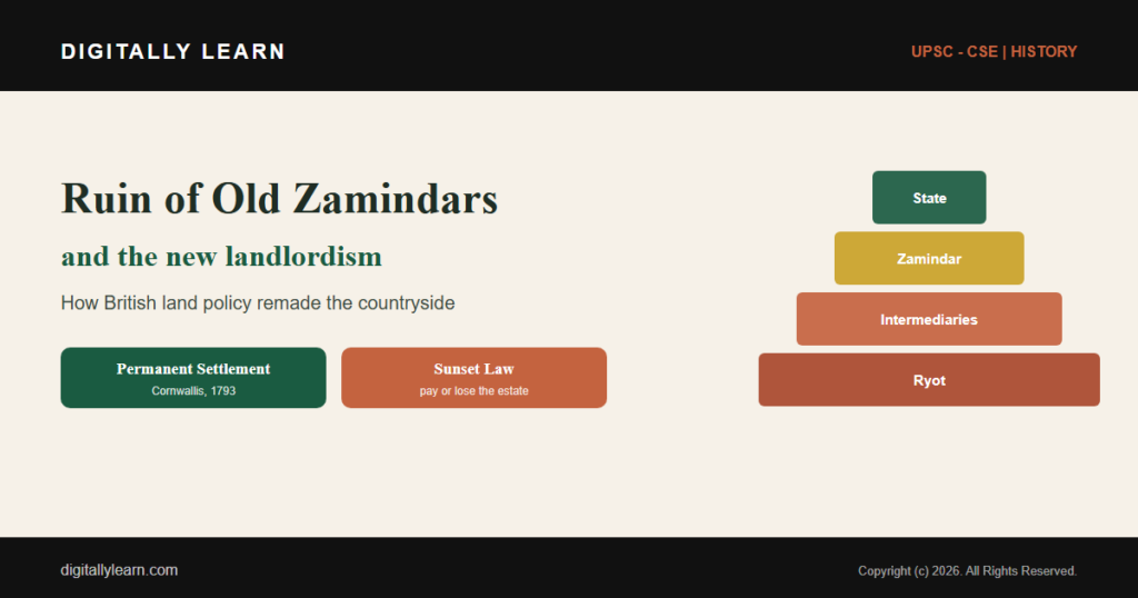 Ruin of Old Zamindars and the Rise of New Landlordism