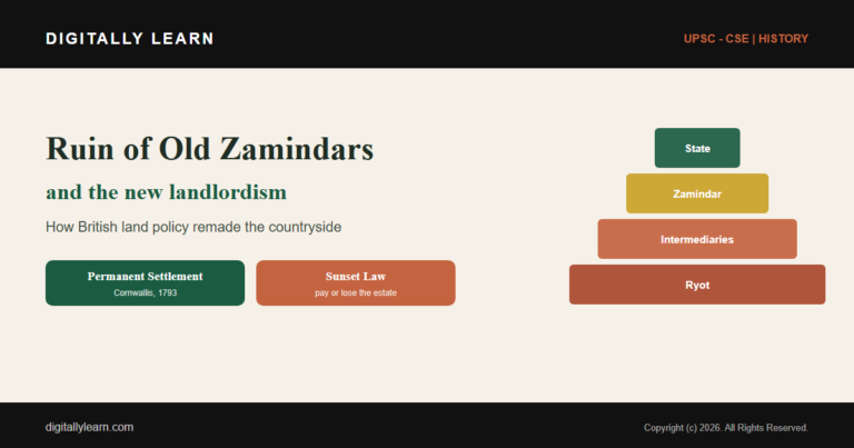Ruin of Old Zamindars and the Rise of New Landlordism