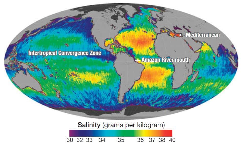 salinity describe the general distribution of salinity in the oceans UPSC IAS factors affecting salinity of ocean water