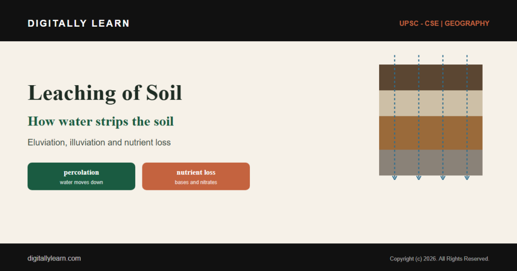 Leaching of Soil: Process, Eluviation, Illuviation and Effects
