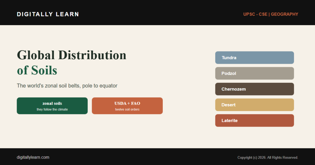 Global Distribution of Soils: World Soil Types and Zones
