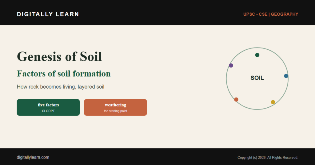 Genesis of Soil: Factors and Processes of Soil Formation