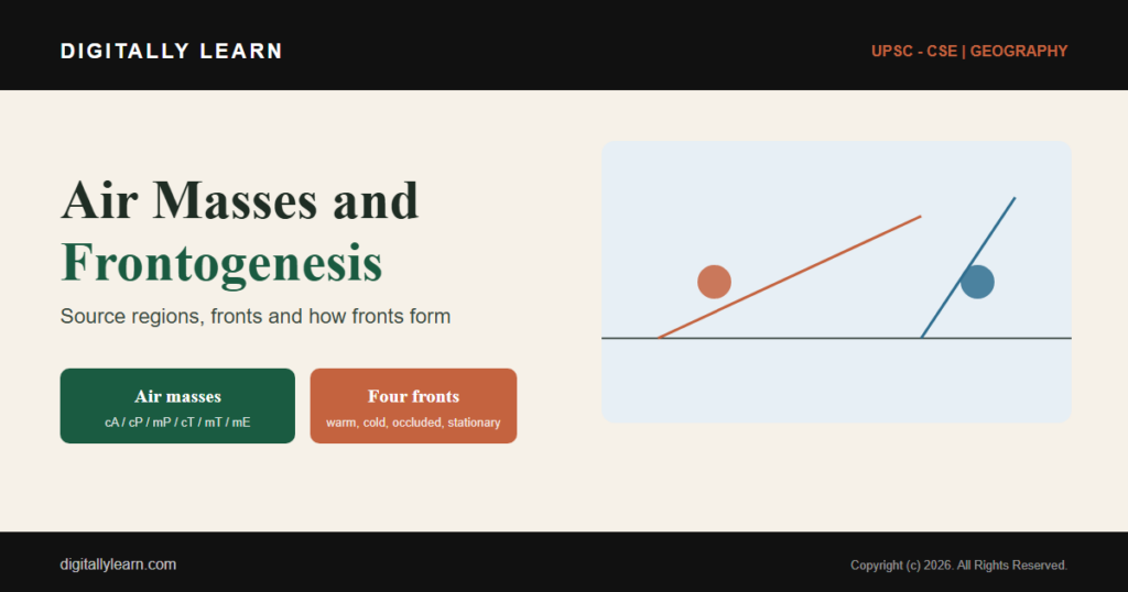 Air Masses and Frontogenesis: Source Regions, Types and Fronts