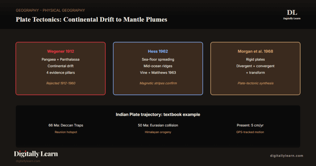 Plate Tectonics: Continental Drift, Sea-Floor Spreading, Plate Boundaries, and Mantle Plumes
