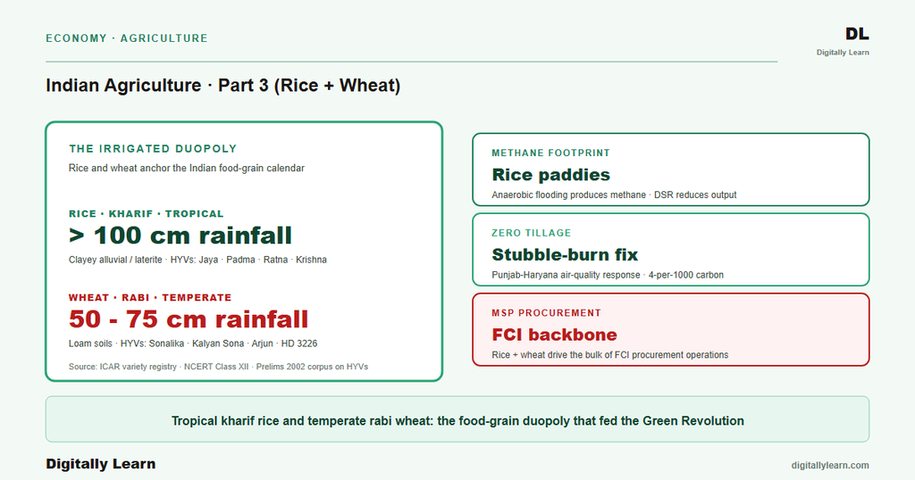 Agriculture Part 3: Food Grains Part 1 (Rice and Wheat)