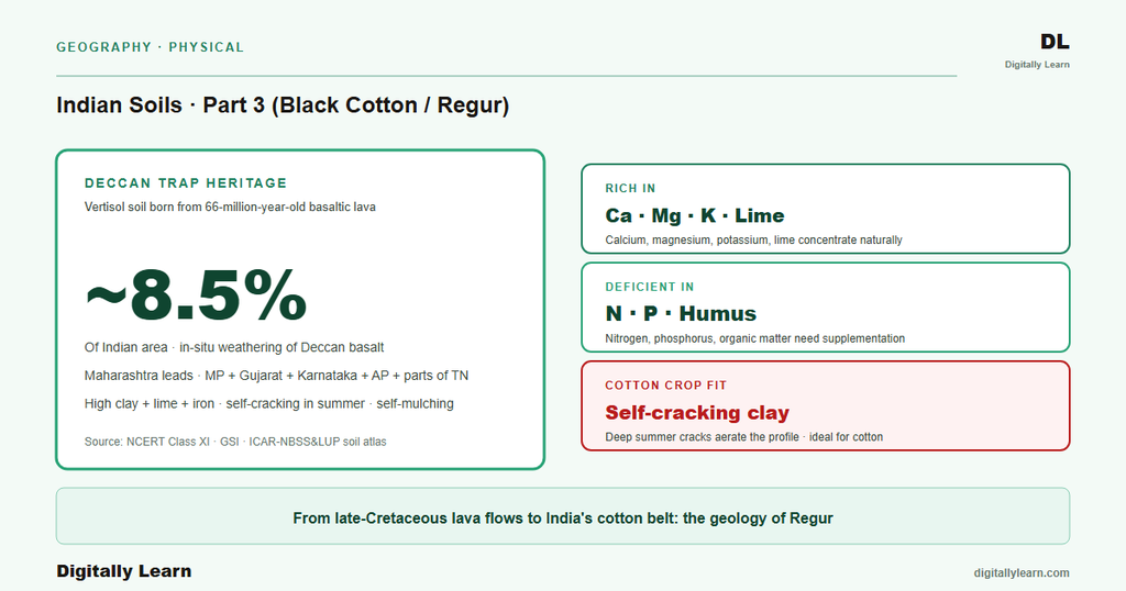 Soils Part 3: Black Soil (Regur, Cotton Soil, Deccan Trap Origin)
