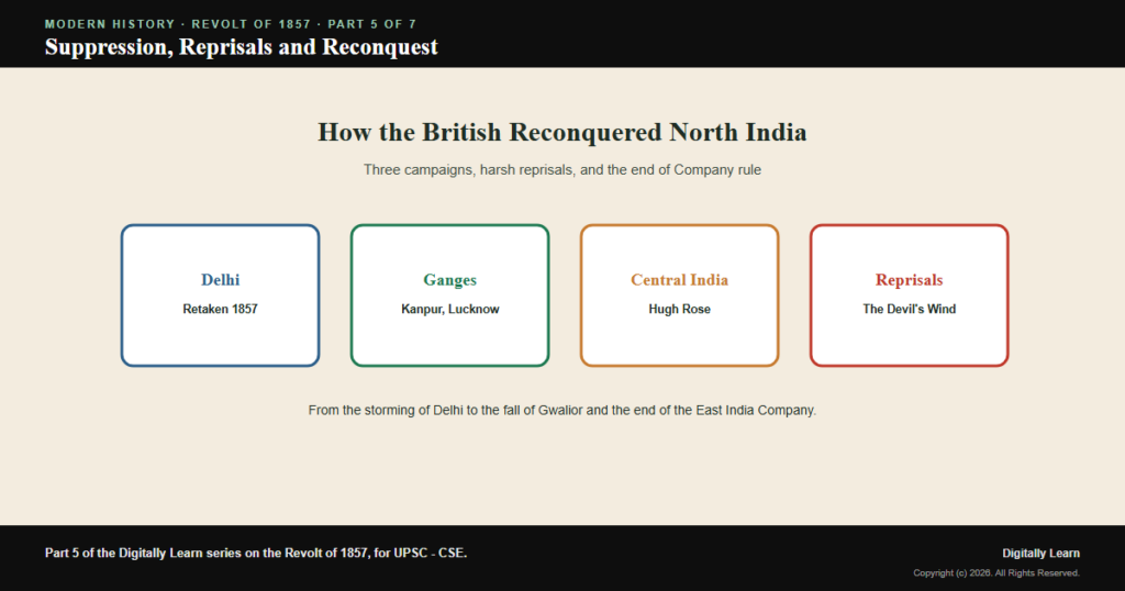 The Suppression of the Revolt of 1857: The British Reconquest and Its Reprisals